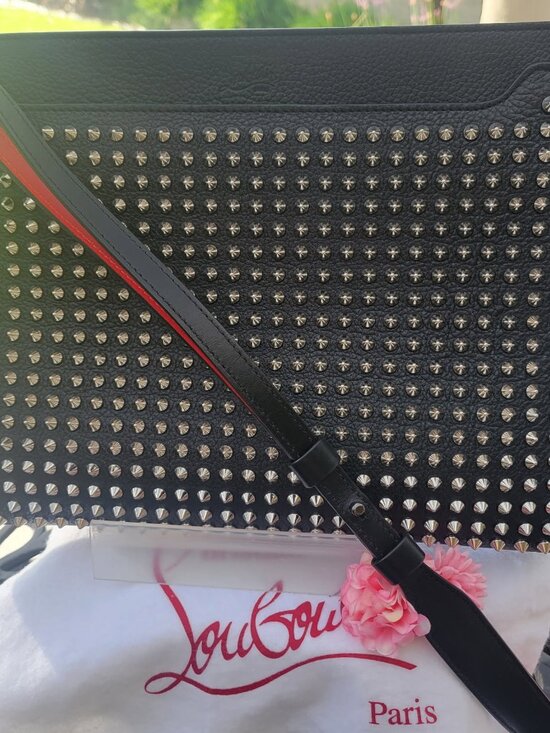 Christian Louboutin Handbags - Christian Louboutin Black Studded Leather Crossbody/Clutch "'AUTHENTIC"